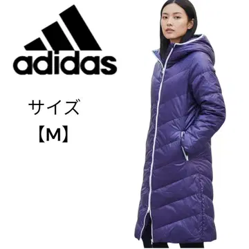 아디다스 롱 다운 코트 벤치 코트 adidas 사이즈 M 퍼플