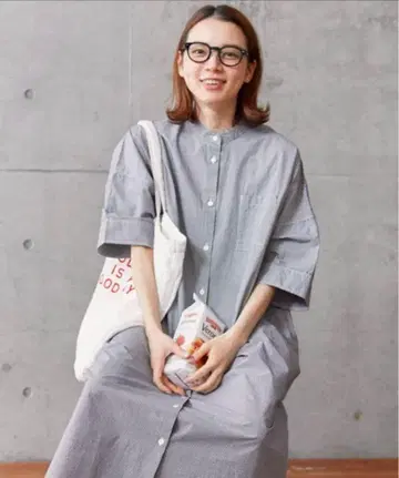 PAR ICI 깅엄 체크 BIG 셔츠 원피스