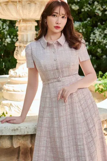 Herlipto Annecy Belted Dress mistypink