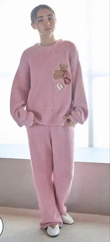 새상품 택 포함 젤라또피케 베비모코 베어 자수 풀오버&롱팬츠 세트