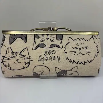 지갑 가마구치 장지갑 가마구치 장지갑 고양이 페이스 멍청이