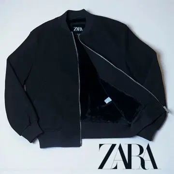 [두께감] ZARA 보아 안감 울 혼방 봄버 자켓 L 사이즈 블랙