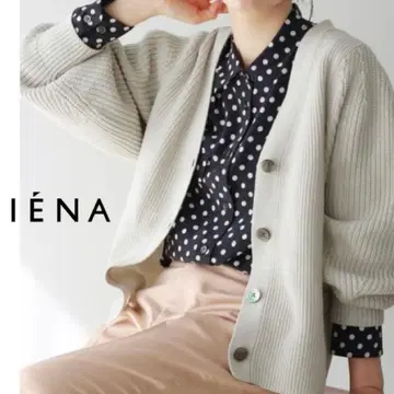 이에나 편직 볼륨 슬리브 V넥 가디건 최근 모델