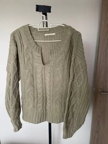 RETRO GIRL 케이블 짜임 스웨터 M 베이지