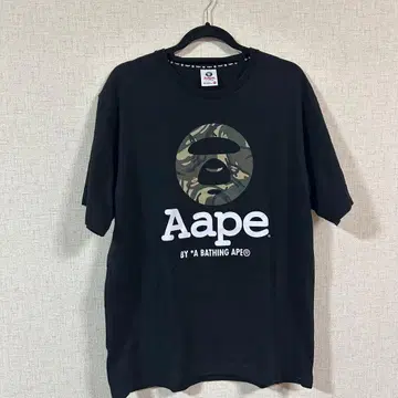 Aape 블랙 T셔츠 XL 카모플라쥬 로고