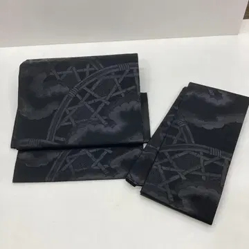 나고야 오비 블랙 구름 육각형 무늬