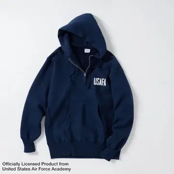 복각 챔피온 USAFA 리버스 위브 하프 지퍼 후드티 L 네이비