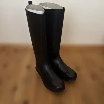 새상품 KISCO 천연 가죽 롱 부츠 블랙 40