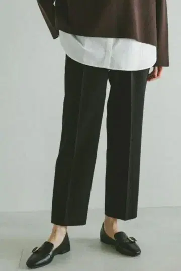 GLOBAL WORK 따뜻한 아름다운 실루엣 극 스트레이트 팬츠 M 블랙