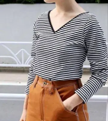 AURALEE IENA 보더 T셔츠