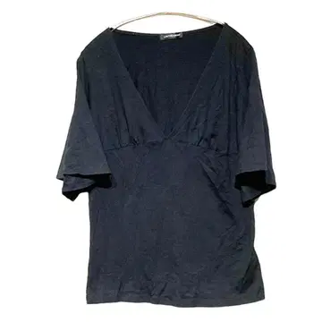 로트레아몽 ( M ) 상의 반팔 티셔츠 V넥 블랙 플레어 슬리브