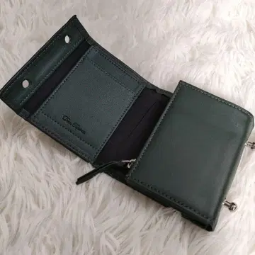 새상품급 돈테포나 다크 그린 3단 폴더형 지갑 가죽