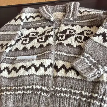 COWICHAN INDIAN 손뜨개질 울 가디건