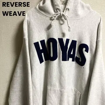 챔피온 리버스 위브 후드 맨투맨 파랑 택 칼리지 자수 로고