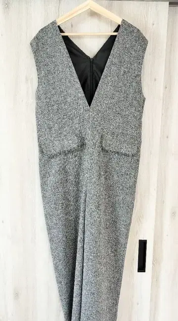 트위드 V넥 올인원 그레이