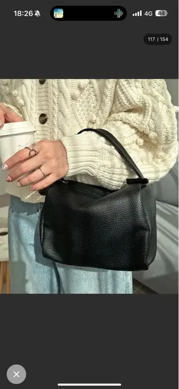 DISCOAT 원 핸들 미니 숄더 블랙