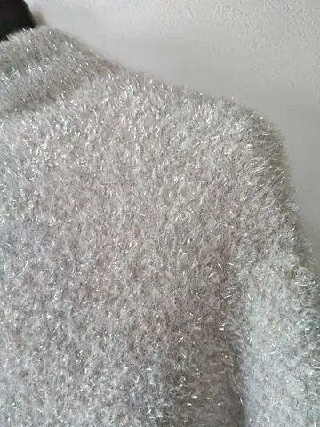 라메 믹스 니트 프렌치 베스트 실버 뒷단추 포함