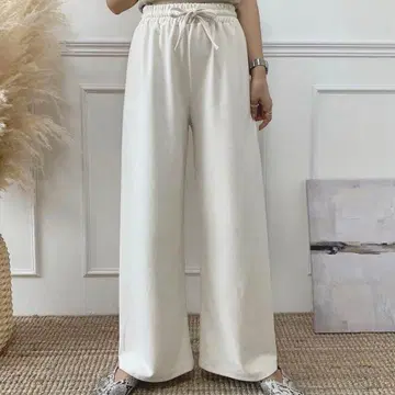 BLATE 포켓 부착 미라인 고급 루즈 와이드 팬츠