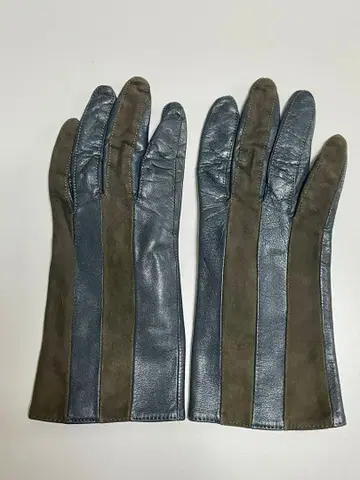 백화점 구매품 천연 가죽 여성용 그로브 가죽 장갑 투톤