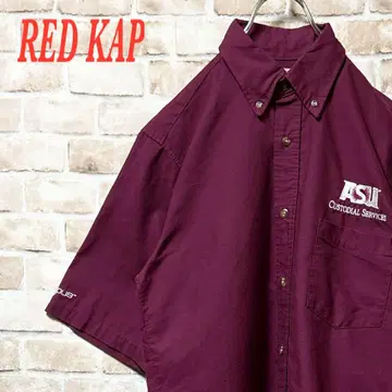RED KAP 레드캡 워크 셔츠 기업 로고 자수 크림슨 S