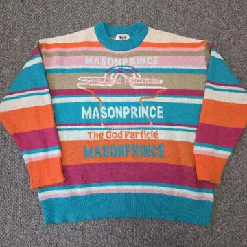 레트로 대비 보더 자카드 니트 풀오버