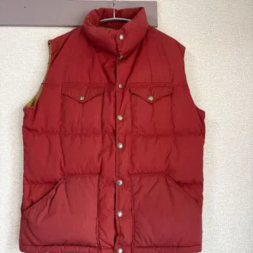 THE NORTH FACE 빨간색 다운 베스트 브라운 택