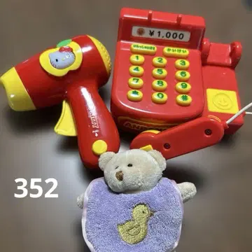 호빵맨 계산대 키티 드라이어 봉제 인형 3점 완구 세트