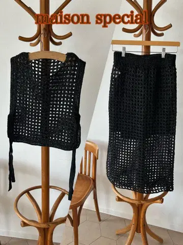 maison special 블랙 메쉬 셋업