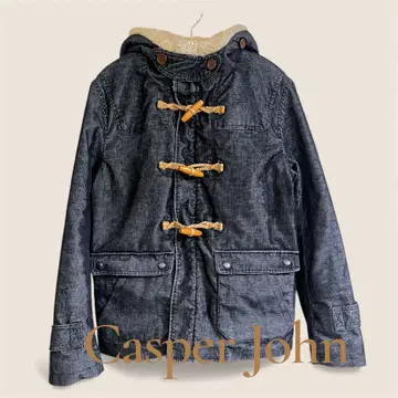 캐스퍼 존 보아 안감 코듀로이 자켓 코트 네이비 M