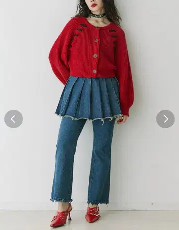 jouetie 플리츠 스커트 레이어드 팬츠