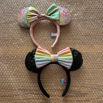 디즈니 머리띠 2세트 40주년 리본 스팽글