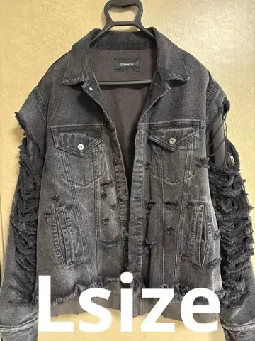 [ GRANCY ] 맨투맨 도킹 디자인 데미지 데님 자켓 Lsize
