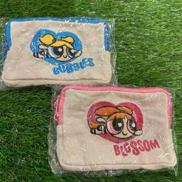 파워퍼프 걸즈 참 포함 자수 파우치 2개 세트