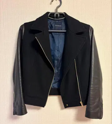 Tomorrowland 울 가죽 자켓 블랙