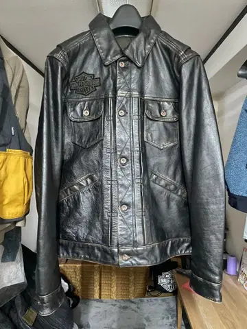 Harley-Davidson 블랙 가죽 자켓