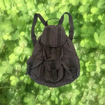 모리걸 페어리 그런지 헤이세이 00s 스트라이프 백팩 브라운