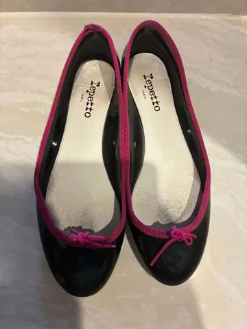 repetto 플랫슈즈 블랙/핑크 레인슈즈 사이즈 40