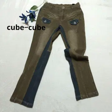cube-cube 스트레이트 데님 브라운 M-L 센소유니코