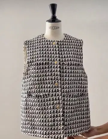 rosy monster 오리지널 리본 트위드 베스트