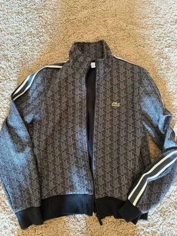 LACOSTE 기하학 패턴 블랙 저지 US 5