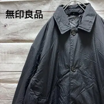 무인양품 충전솜 스텐카라 코트 롱 코트 블랙 M 인기 muji labo