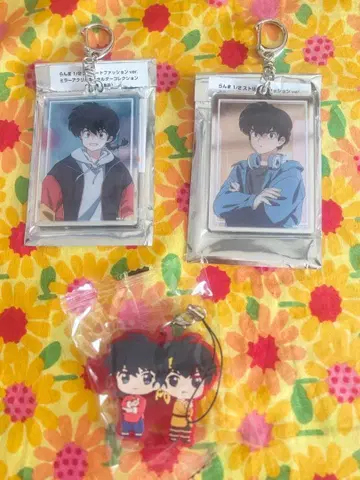 란마 1/2 란마 료가 거울 아크릴 키링 러버 스트랩 세트 새상품