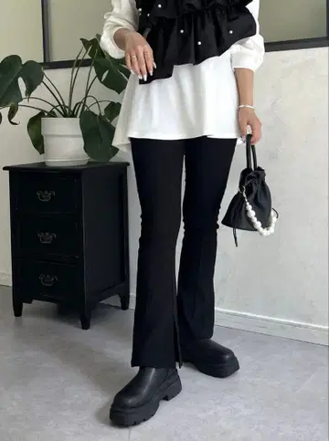 prose verse 안쪽 미세 기모 슈퍼 스트레치 슬릿 팬츠 S