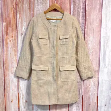 마리끌레르비스 여성용 아우터 미디엄 기장 노카라 코트