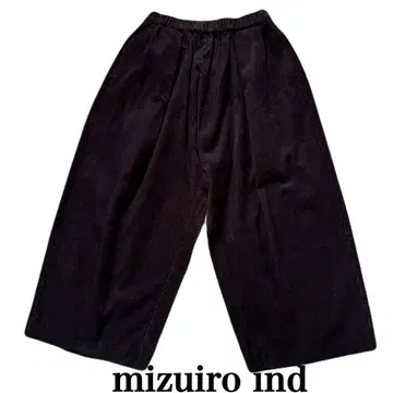 미즈이로 인디 코듀로이 와이드 팬츠 이지 와이드 블랙