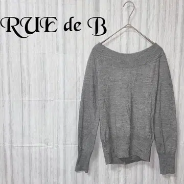 [ 류 데 베이 ] 니트 오프숄더풍 백 버튼 긴팔 울 혼방