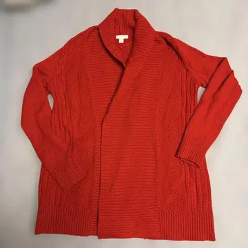니트 가디건 빨간색