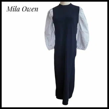 Mila Owen 니트 원피스 네이비 도킹 롱 원피스
