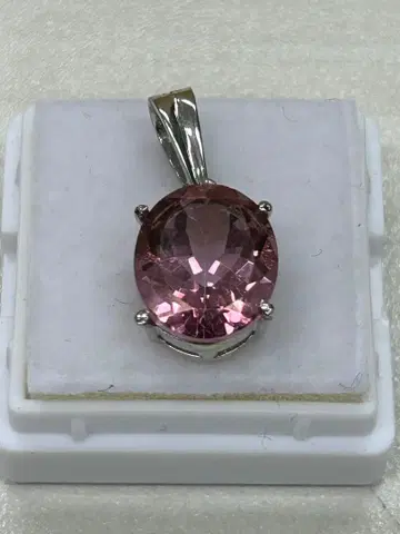 핑크 모르가나이트 토파즈 오벌컷 펜던트 탑
