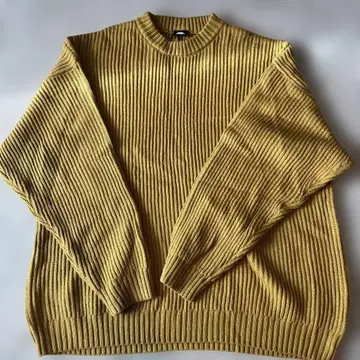 FREAK'S 머스타드색 리브 스웨터 Medium